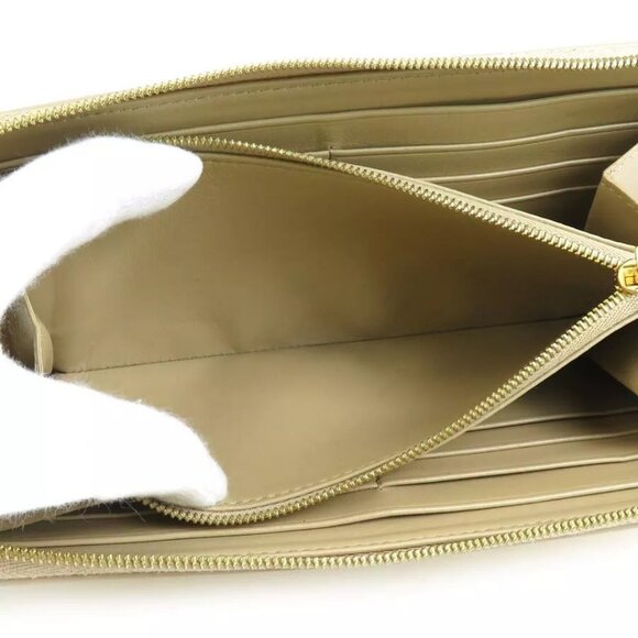 Auth CELINE Zip Around Long Wallet Gold Leather/Goldtone - Picture 8 of 15